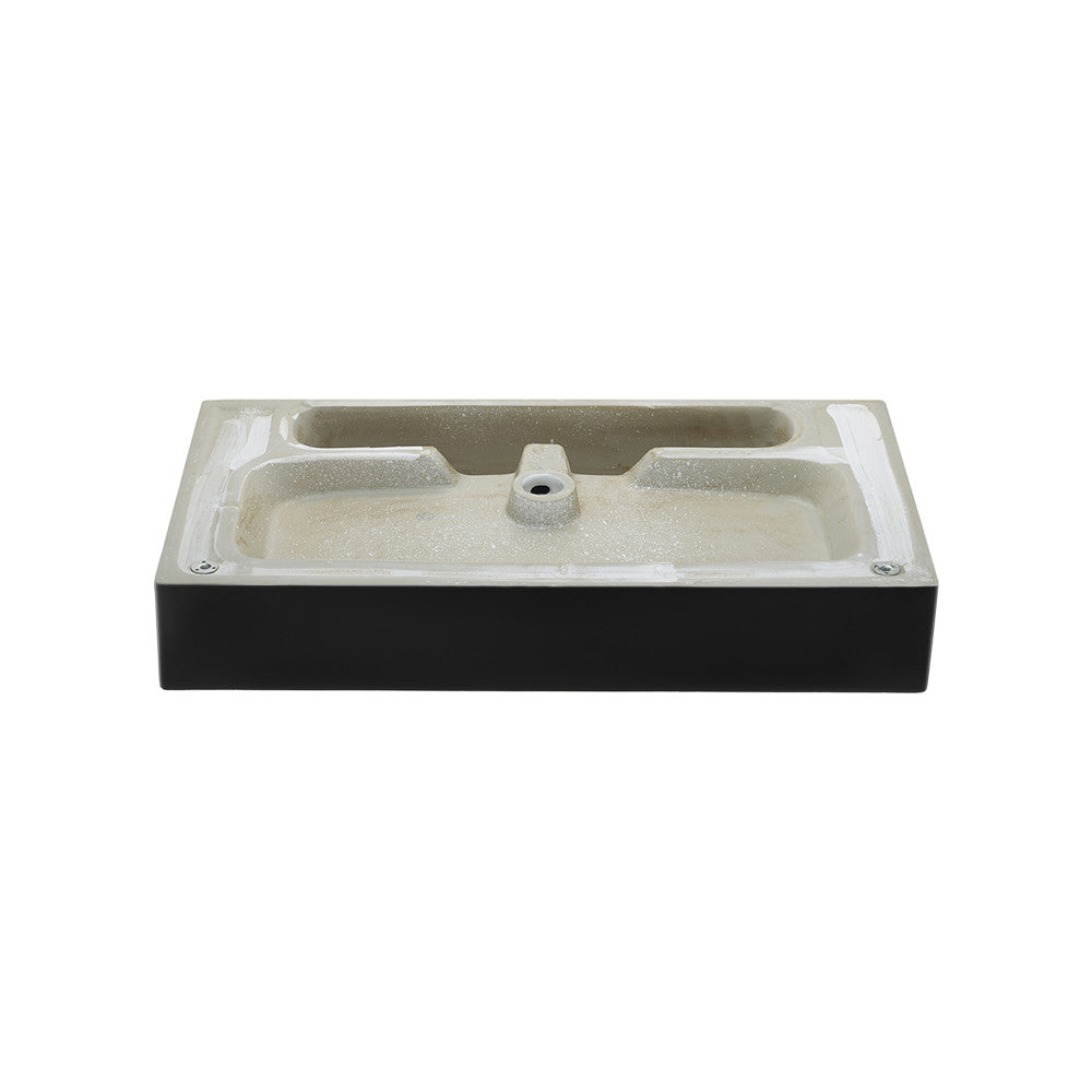 Swiss Madison Claire 30 Ceramic Console Sink Matte Black Basin Chrome Legs
