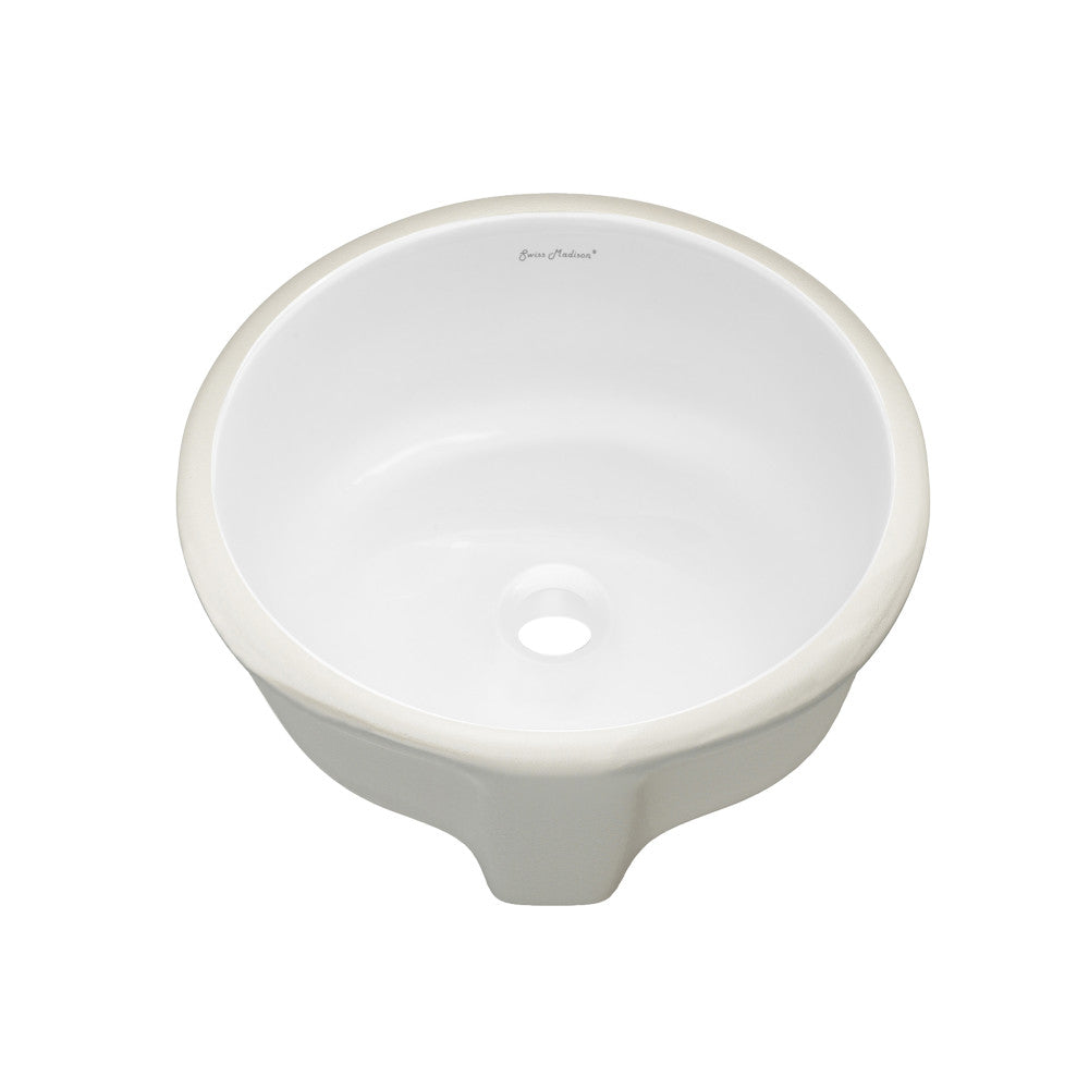 Swiss Madison Monaco 16" Ceramic Undermount Bathroom Sink in Glossy White
