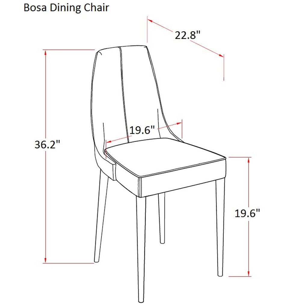 Bosa | Comfortable Soft Dining Chairs, Set of 2, Tan Faux Leather, 18885-DC