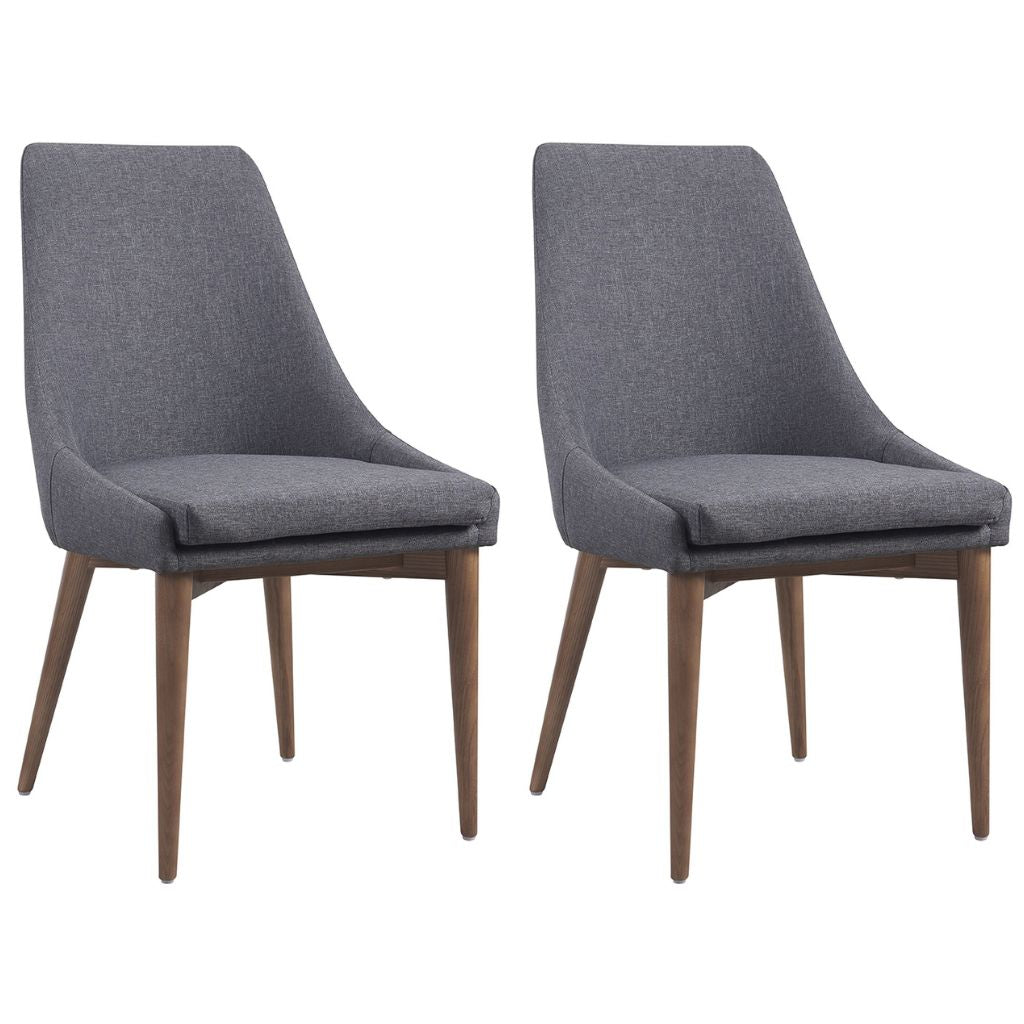 Class | Fabric and Wood Gray Dining Chairs, Set of 2, 18886-DC
