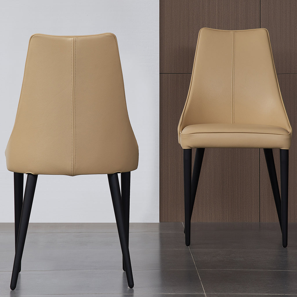 Milano | Genuine Leather Dining Chairs With Metal Legs, 18991-T