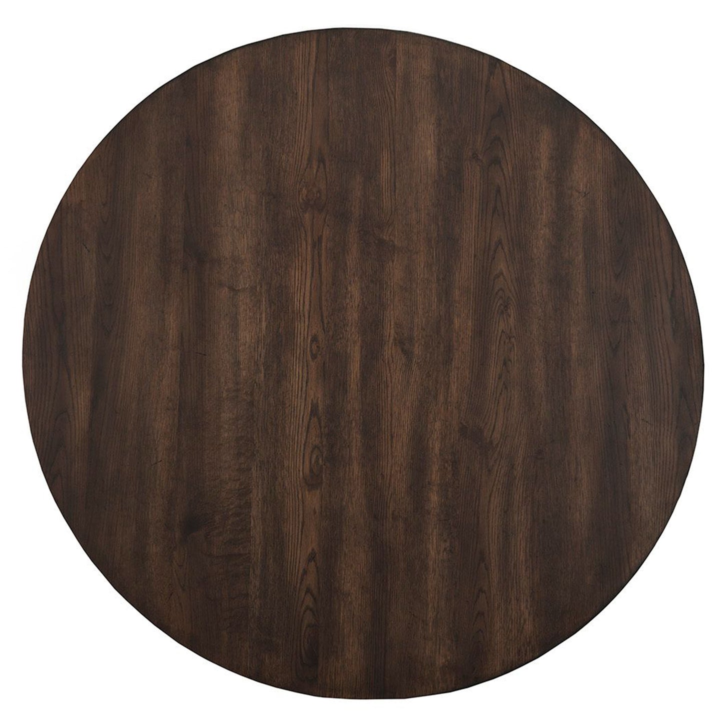 Arendal Contemporary Wooden Table, 4 Seater Round Table, Compact Table, Rubberwood, Oak Veneer, 5672-03 Brand: Alpine Furniture; Size: 47inW x 47inD x 30inH; Weight: 80lb Shape: Round; Material: Rubberwood Solids & Oak Veneer Seating Capacity: Seats 2-4 people; Color: Burnished Dark Oak