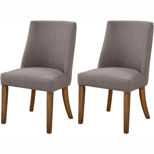 Kensington Dining Chair, Set of 2, Dark Grey Color, Upholstered, Solid Pine and Plywood,2668-12, Brand: Alpine Furniture, Size: 22inW x 18inD x 38.5inH, Seat height:  19in/ 48cm, Material: Solid Pine and Plywood, Color: Dark Grey Color
