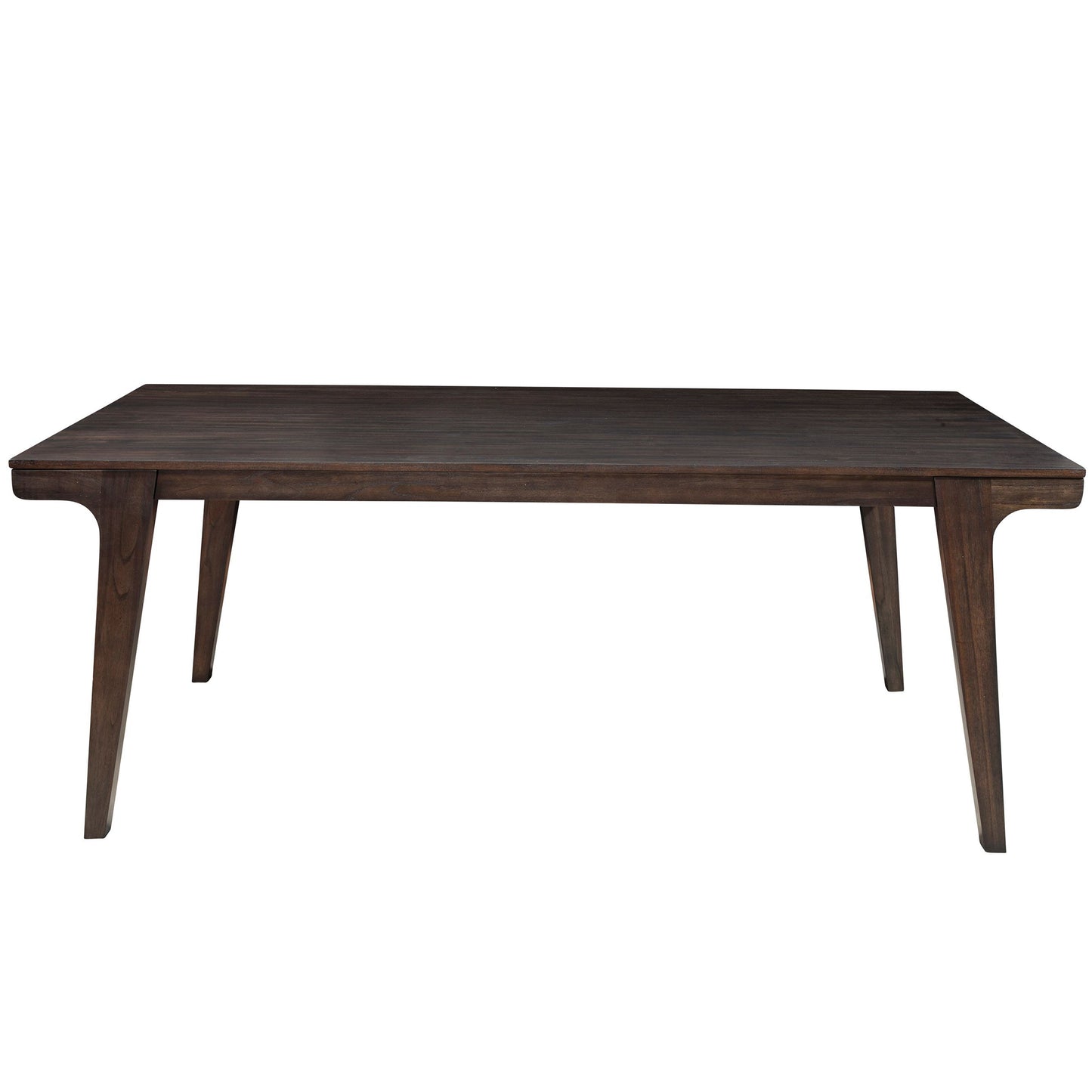 Olejo Fixed Top Table, Elegant Table For 6, Solid Wood Table, Dining Table, Rectangular, Solid Pine Wood, Plywood, 3315-01 Brand: Alpine Furniture; Size: 78inW x 38inD x 30inH; Weight: 105lb Shape: Rectangular; Material: Solid pine wood & plywood Seating Capacity: Seats 4-6 people; Color: Chocolate