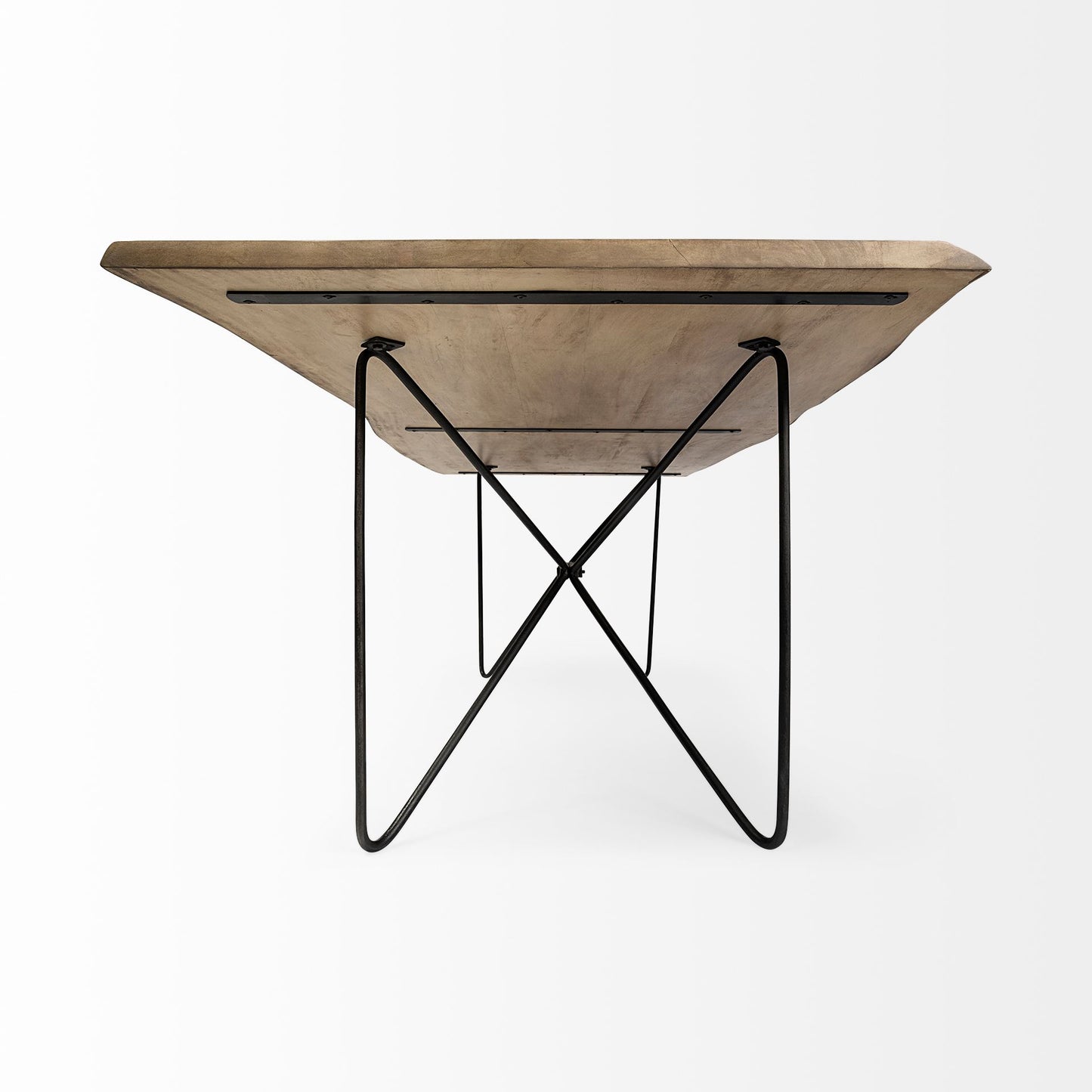 Modern Live Edge Dining Table Seats 8, Solid Acacia Wood, Metal Legs, 380476 Brand: Homeroots, Size: 80inW x 40inD x 30inH, Weight: 191.8lb, Shape: Rectangular, Material: Top: Acacia Wood, Legs: Metal, Seating Capacity: Seats 6-8 people, Color: Top: Natural Light Wood Color, Base: Black
