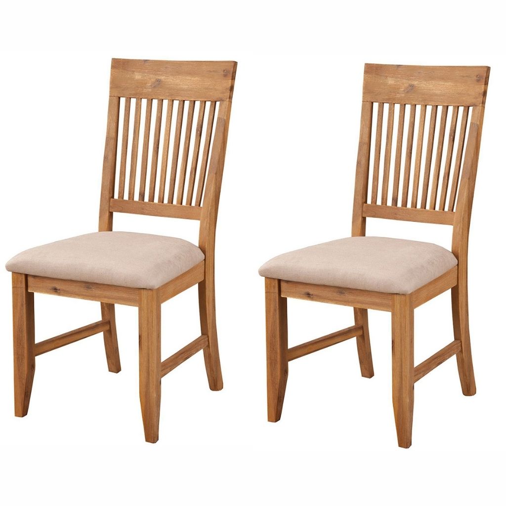Aspen Dining Chair, Set of 2, Iron Brush Antique Natural Color, Upholstered, Acacia Solids and Acacia Veneer, 8812-02, Brand: Alpine Furniture, Size: 23inW x 20inD x 39inH, Seat height: 19in/ 48cm, Material: Acacia Solids and Acacia Veneer, Color: Iron Brush Antique Natural Color