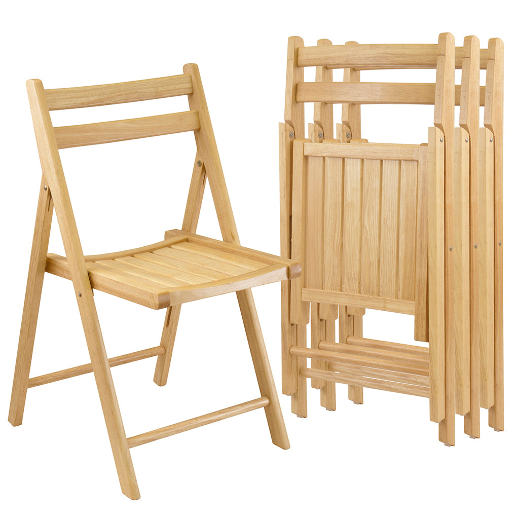 Robin Folding Chair, Set of 4, Natural Wood Color, Beech Wood, 89430 Brand: Winsome Wood, Size: 17.64inW x 20.10inD x 32.28inH, Seat height: 17.4in, Weight: 39lb, Material: Beech Wood, Solid, Color: Natural Wood, Assembly Required: No! Weather Resistant: No