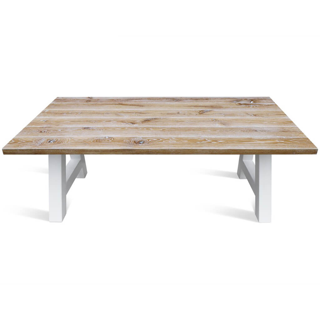 Castle-A | Wooden Slats Modern Table, Rectangular, Oak Wood, 8 Seater, SCANDI017