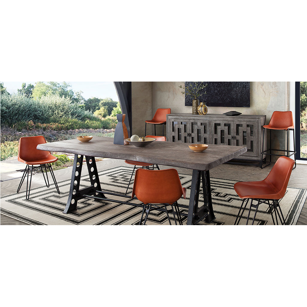 87" x 39" Artesia Dining Table, Live Edge Shape, Acacia Wood, 6 Seater