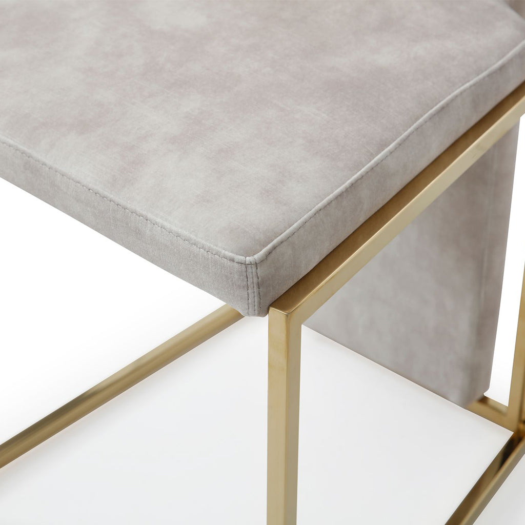 Sumo Dining Chair, Set of 2, Adore Beige Fabric, Polished Gold Stainless Steel Frame, DC1658FBEI, Brand: Whiteline Modern Living, Size: 22inW x 18inD x 43inH, Weight: 26lb, Material: Adore Beige fabric, polished gold stainless steel frame Color: Beige & Gold, Assembly Required: No, Weather Resistant: No