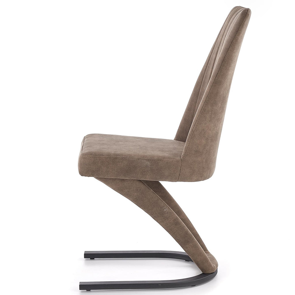 Ina Dining Chairs, Set of 2, Brown, Faux Leather, Powder Coated Steel Legs, HALK-338 Brand: Maxima House, Size: 18.1inW x 24inD x 38.6inH, Weight: 21.4lb, Material: Faux Leather & Powder Coated steel legs, Color: Brown