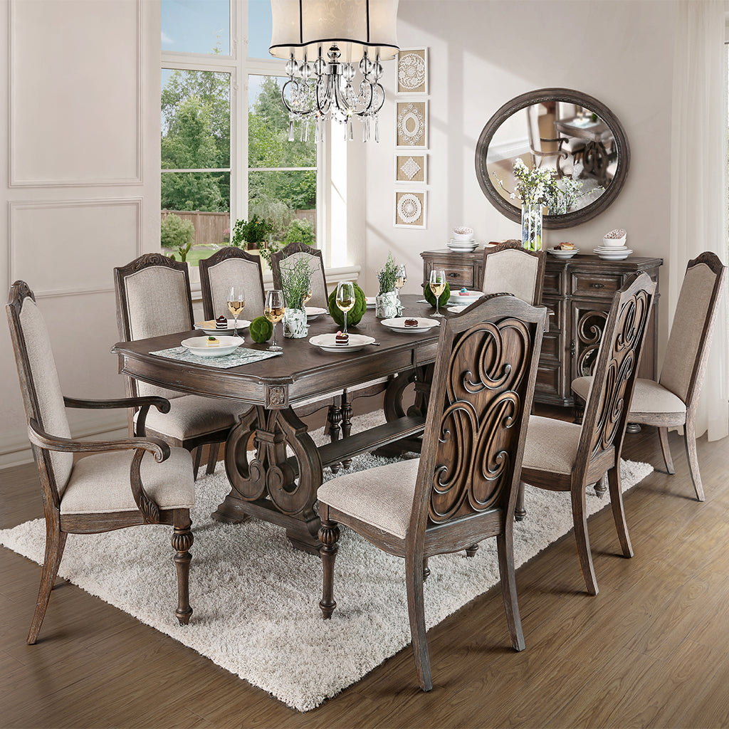 96" Sorensen | Dining Table Rustic Wood Leaf Extension, IDF-3150T