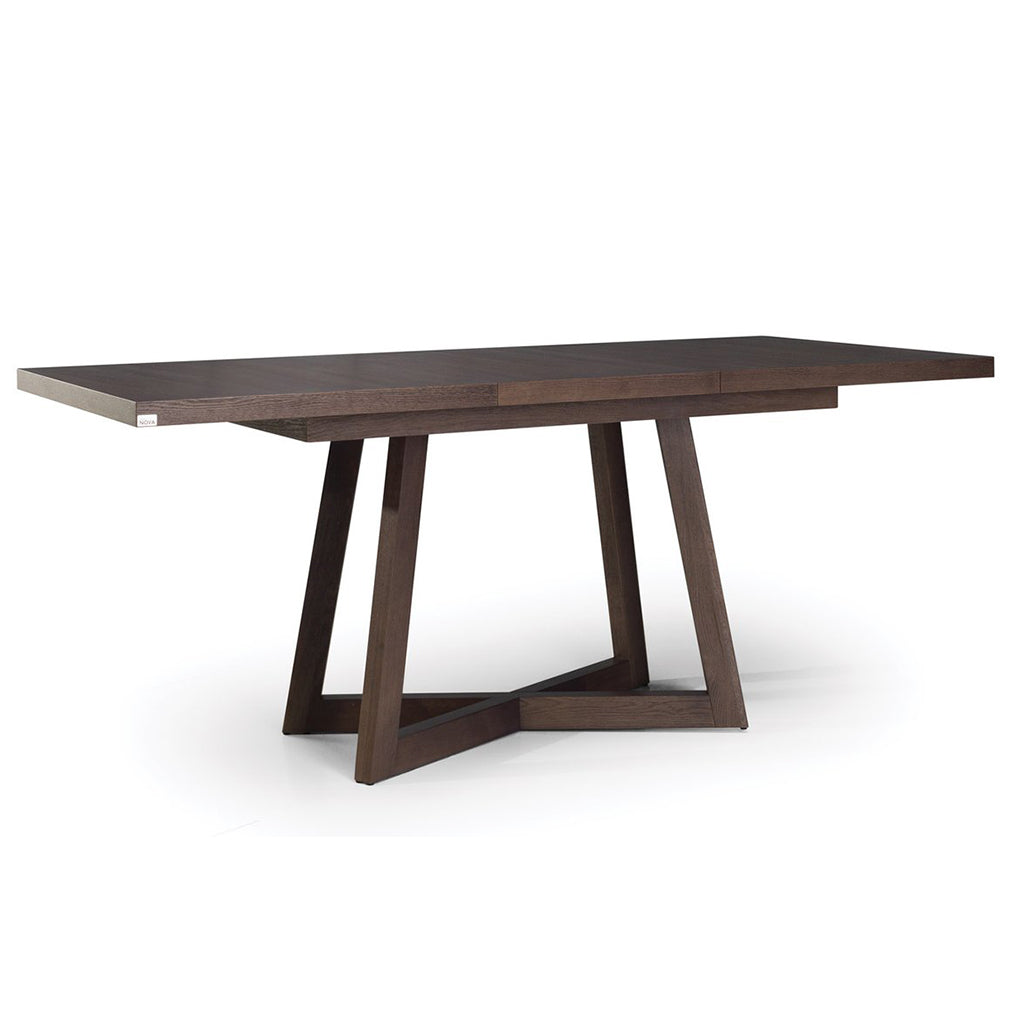 Brish | 6 Person Dining Table, Beech, Rectangular, Solid Extendable, DT0011 Brand: Maxima House Size: 55.1inW x 33inD x 30inH, Extended: 74.8inW x 33inD x 30inH, Weight: 110.2lb, Shape: Rectangular Material: Beech Wood, Seating Capacity: Seats 4-6 people, Color: Dark Wood Color