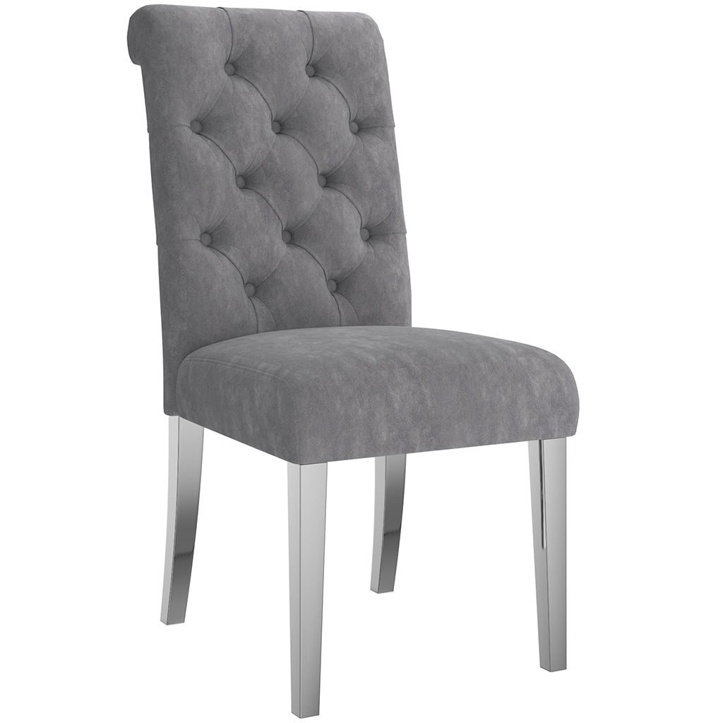 Chloe | Traditional Modern Velvet Dining Chairs, Set of 2, Gray, 202-552GY