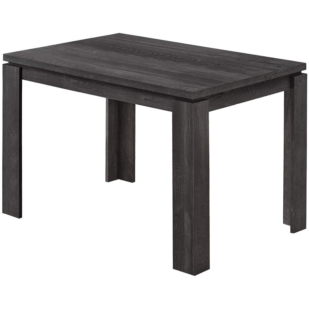 47" Black 6 Seater Dining Table, Rectangular, Reclaimed Wood, 4512839526003 Brand: Homeroots, Size: 47.25inW x 31.5inD x 30.5inH, Weight: 44lb, Shape: Rectangular, Material: Reclaimed Wood, Oak Finish, Seating Capacity: Seats 2-4, Color: Black