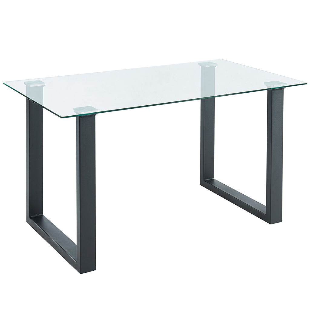 Franco | Modern Glass Dining Room Table, Metal Legs, 4 Seater, 201-454BK