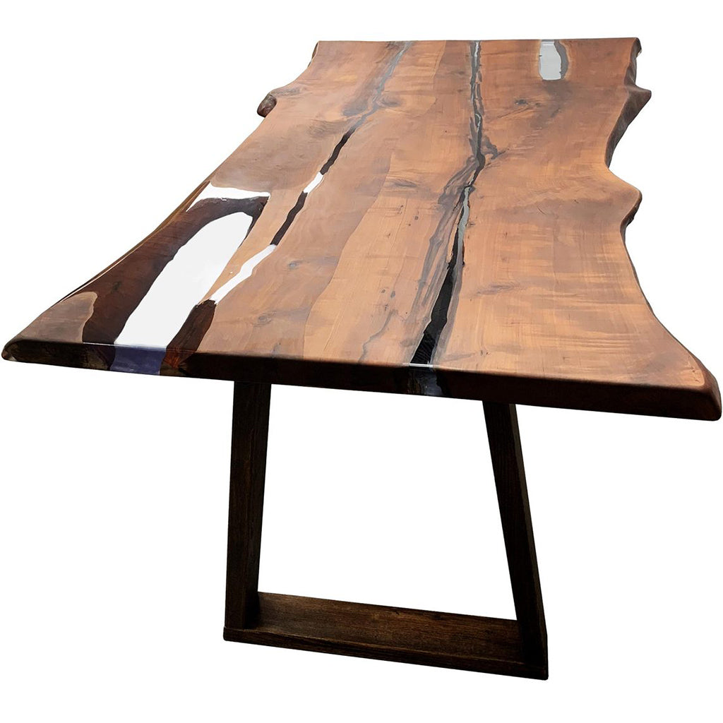 Veprevo | Live Edge Table, Solid Hornbeam Wood Filled With Polymer Resin, MHM014 Brand: Maxima House Size: 70.8inW x 37.4inD x 29.5inH, Weight: 168lb, Shape: Rectangular, Live Edge, Material: Solid Hornbeam Wood filled with Polymer Resin, Seating Capacity: Seats 4-6 people, Color: Natural Wood Color