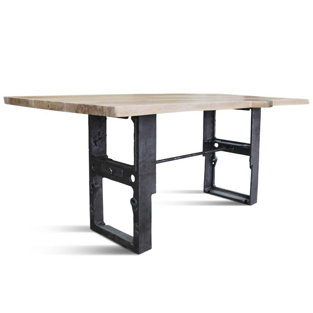 Maxima House Urban 180 Industrial Dining Table with live edge top and metal legs.