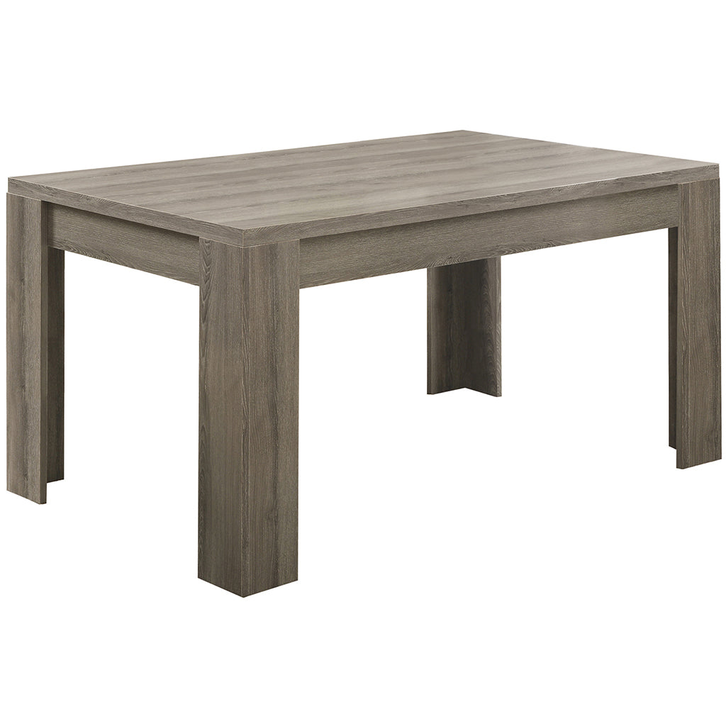 MDF Rectangular 6 Seater Dark Gray Dining Table, 4512839707273 Brand: Homeroots, Size: 59inW x 35.5inD x 30.5inH, Weight: 74lb, Shape: Rectangular, Material: MDF, Seating Capacity: Seats 4-6, Color: Dark Gray