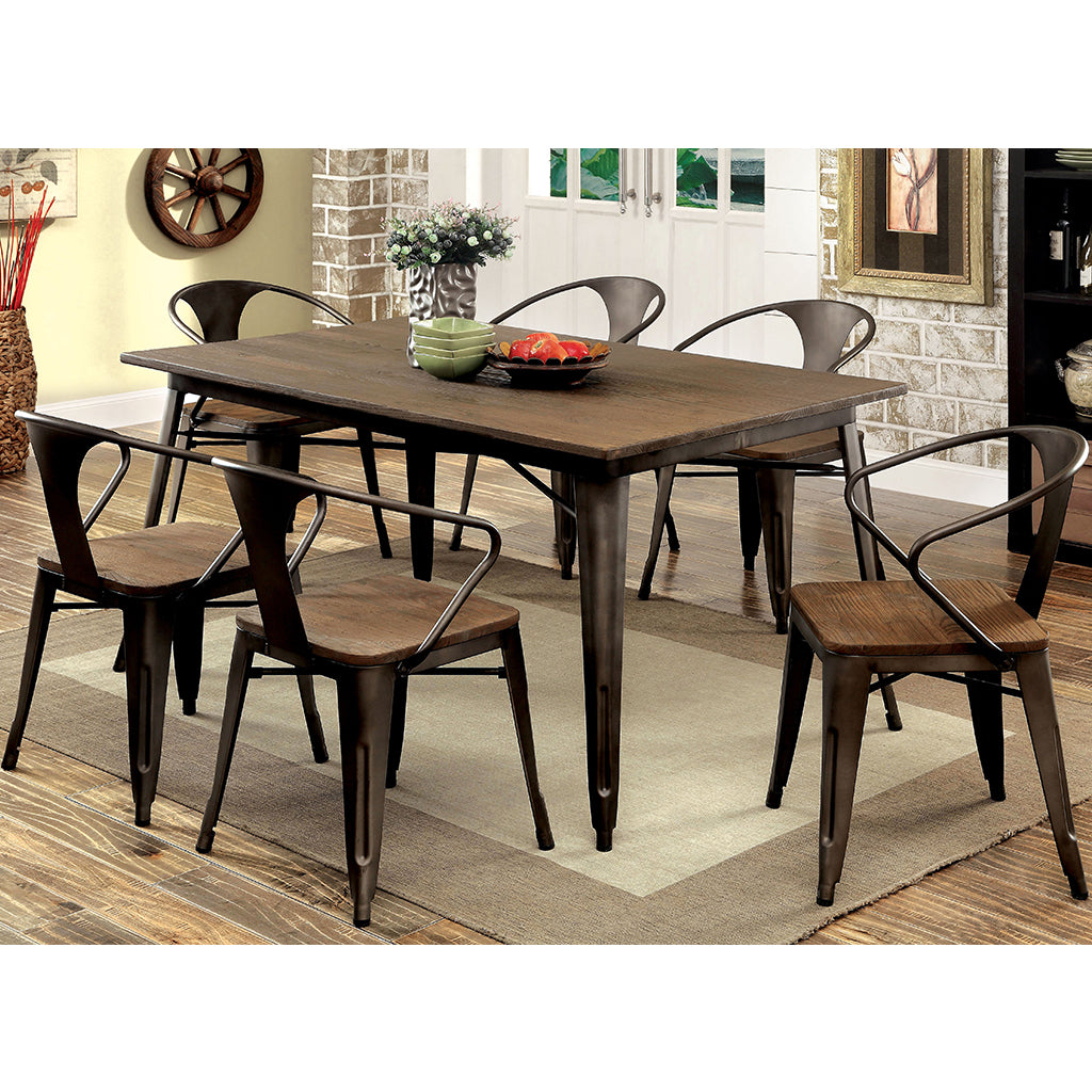 Lana | 60 inch Modern Dining Table, Dark Oak Finish, 6 Seater, IDF-3529T
