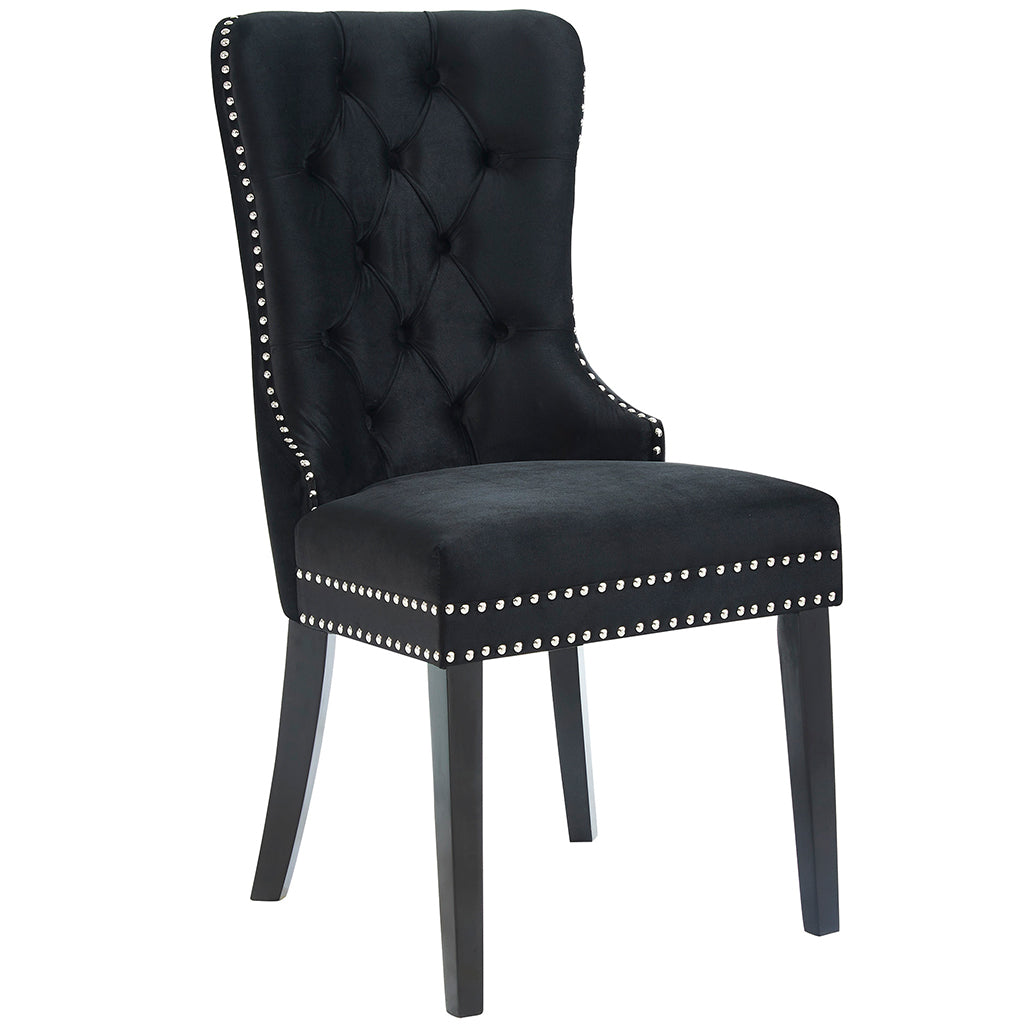 Rizzo | Dining Chairs With Chair Ring and Nail Head Trim Set of 2, 202-080BK