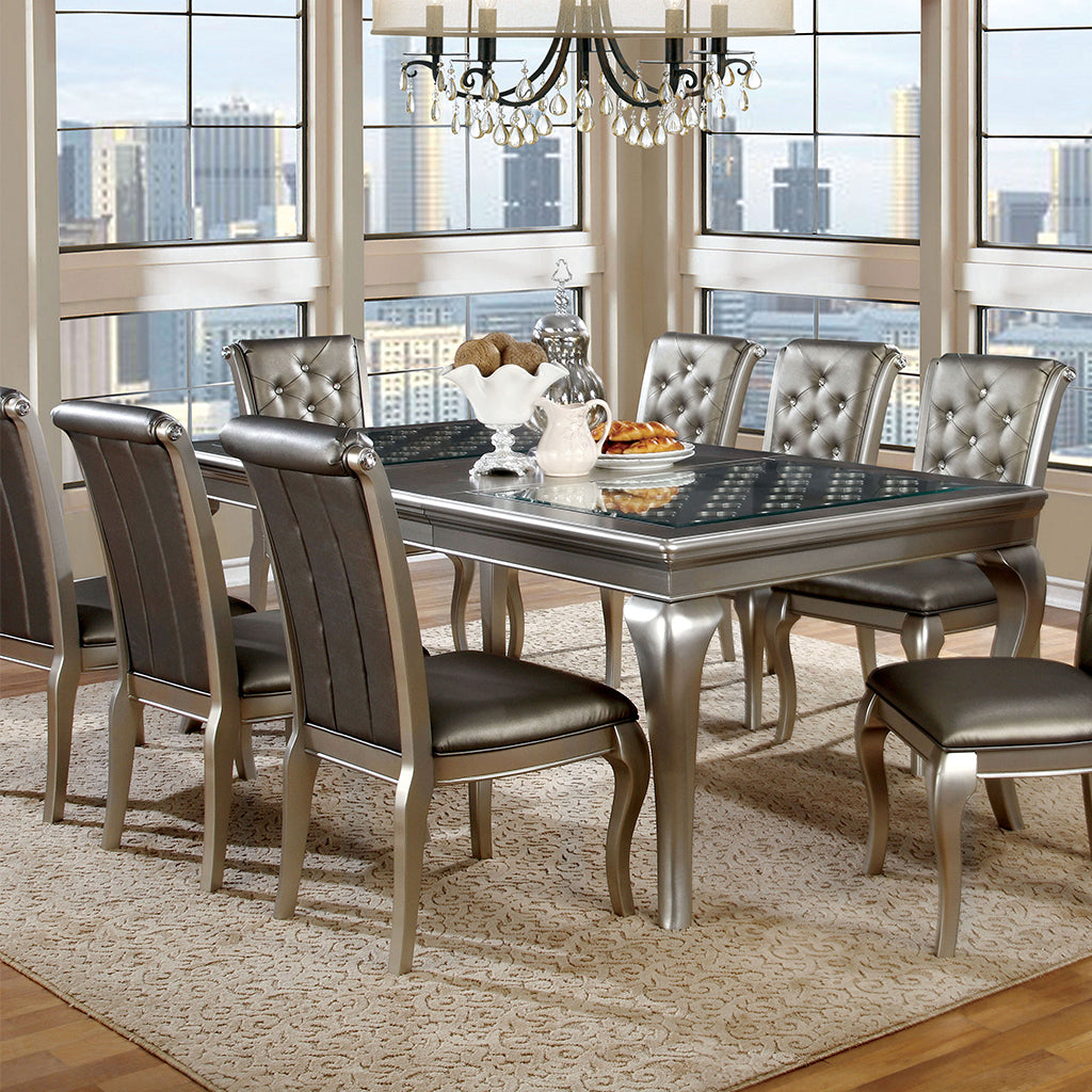 84" Mora | Elegant Glass Dining Table, Solid, 8 Seater, IDF-3219T