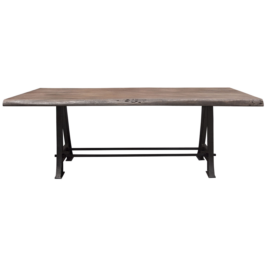 87" x 39" Artesia Dining Table, Live Edge Shape, Acacia Wood, 6 Seater