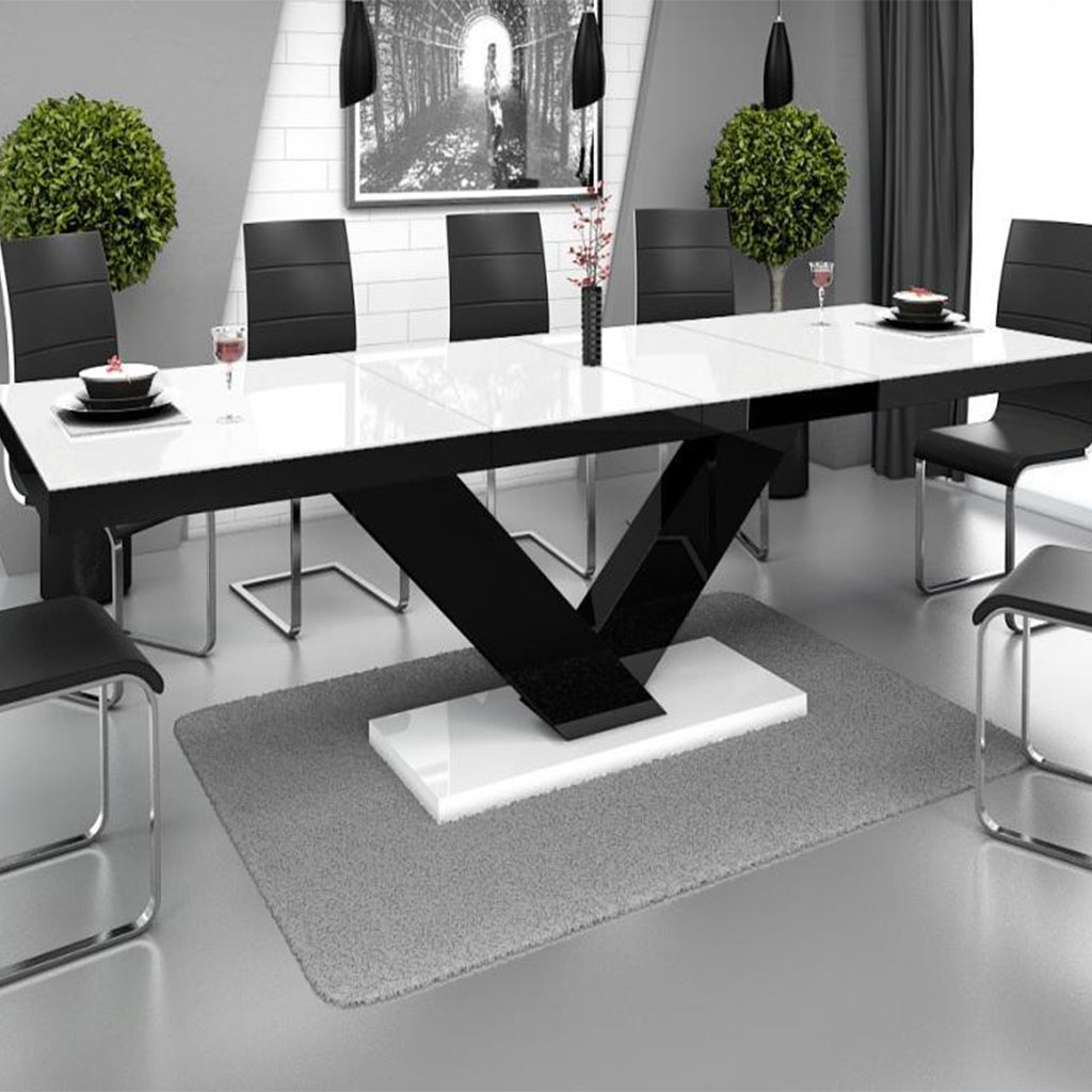 Victoria | Double Drop Leaf Extendable Dining Table, Rectangular, 10, HU0012 Brand: Maxima House Size: 63inW x 35inD x 30inH Extended (1 extension): 82inW x 35inD x 30inH Extended (2 extensions): 101inW x 35inD x 30inH, Weight: 183lb, Shape: Rectangular