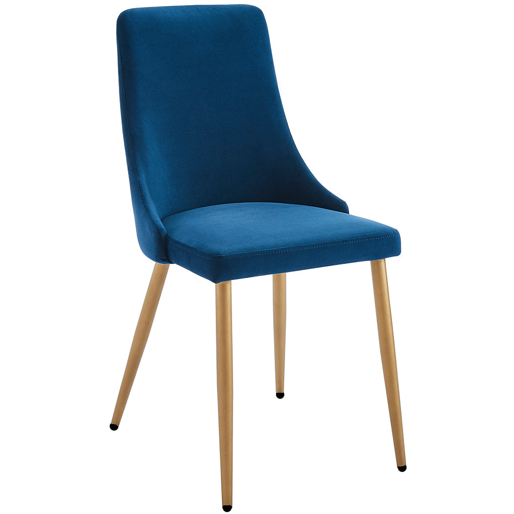 Carmilla | Luxury Velvet Blue and Gold Dining Chairs, Set of 2, 202-353BLU