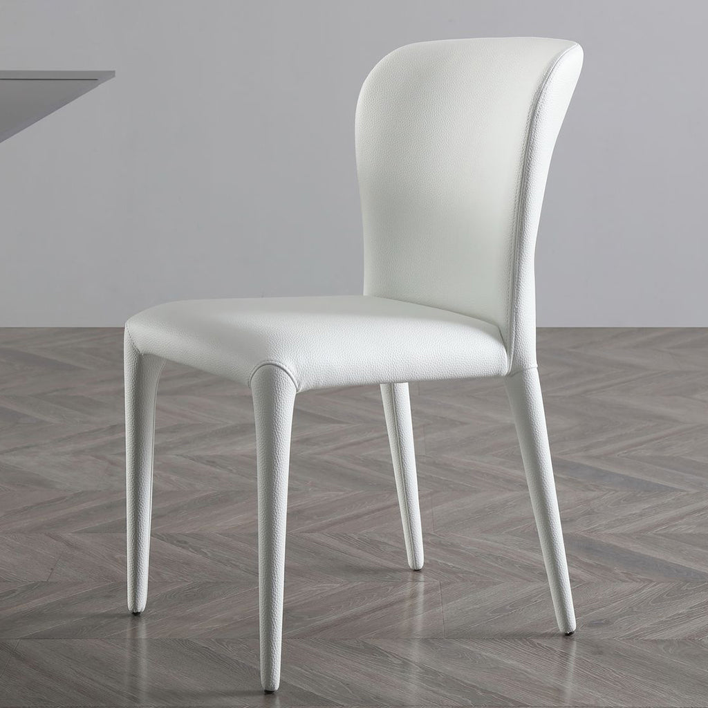 Hazel Dining Chair, Set of 2, White, Faux Leather, DC1455-WHT Brand: Whiteline Modern Living, Size: 20inW x 24inD x 35inH Seat Height: 18.5in/ 47cm, Weight: 13lb, Material: Faux leather Color: White, Assembly Required: No, Weather Resistant: No, Set of 2
