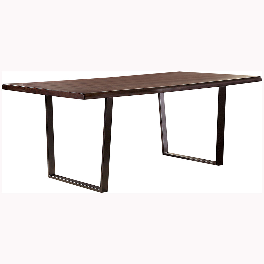 78"Cascannon | Rustic Rectangular Dining Table, Solid Wood, Metal Legs, IDF-3737T