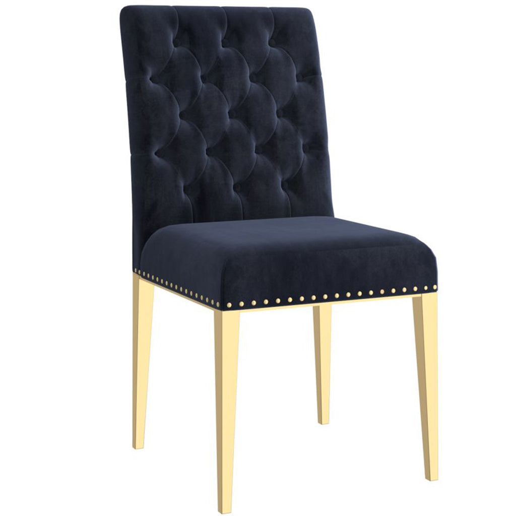 Azul | Black and Gold Velvet Dining Chairs, Set of 2, 202-600BK_GL