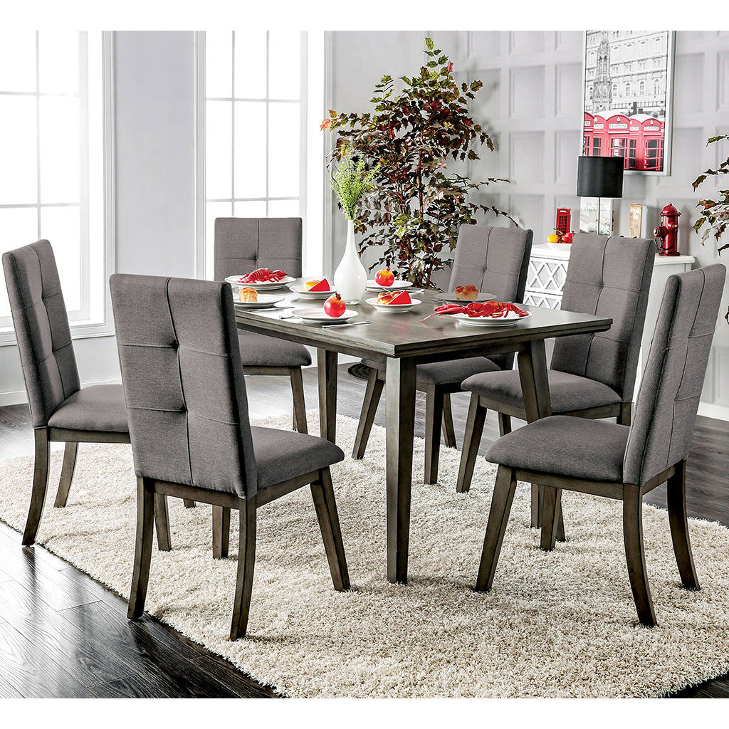 Halena | Mid Century Modern Dining Table Solid Wood, 6 Seater, IDF-3354GY-T