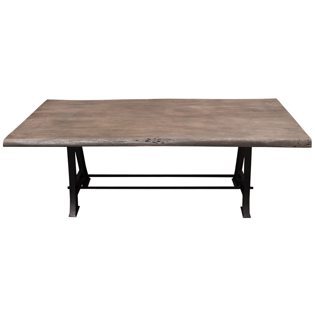 87" x 39" Artesia Dining Table, Live Edge Shape, Acacia Wood, 6 Seater