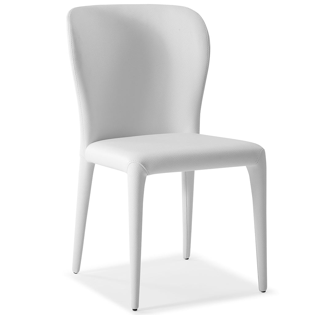 Hazel Dining Chair, Set of 2, White, Faux Leather, DC1455-WHT Brand: Whiteline Modern Living, Size: 20inW x 24inD x 35inH Seat Height: 18.5in/ 47cm, Weight: 13lb, Material: Faux leather Color: White, Assembly Required: No, Weather Resistant: No, Set of 2