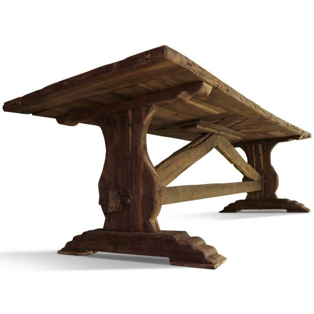 Roldvin | Solid Oak Trestle Dining Table, Rectangular, 8 Seater, SCANDI078