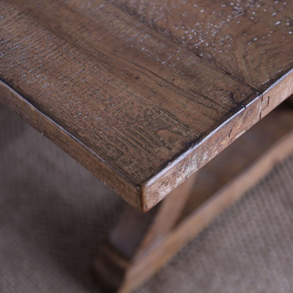 77" Jamsen | Wooden Trestle Table, Rustic Pine Finish, 6 Seater, IDF-3829T-77