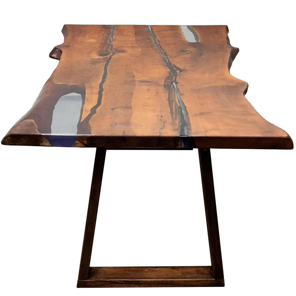 Veprevo | Live Edge Table, Solid Hornbeam Wood Filled With Polymer Resin, MHM014 Brand: Maxima House Size: 70.8inW x 37.4inD x 29.5inH, Weight: 168lb, Shape: Rectangular, Live Edge, Material: Solid Hornbeam Wood filled with Polymer Resin, Seating Capacity: Seats 4-6 people, Color: Natural Wood Color