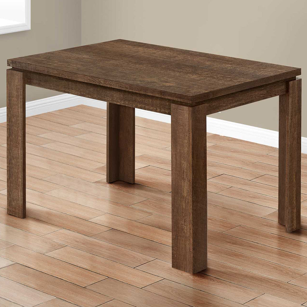 47" Inch Rectangular Dining Table For 2, Reclaimed Wood, Oak Finish, 4512839526034 Brand: Homeroots, Size: 47.25inW x 31.5inD x 30.5inH, Weight: 44lb, Shape: Rectangular, Material: Reclaimed Wood, Oak Finish, Seating Capacity: Seats 2-4, Color: Natural Oak color