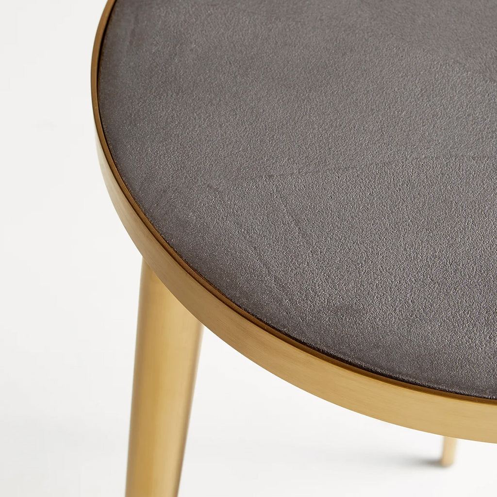 Bremen | Modern Golden Color Round End Table, Concrete Top, 10500