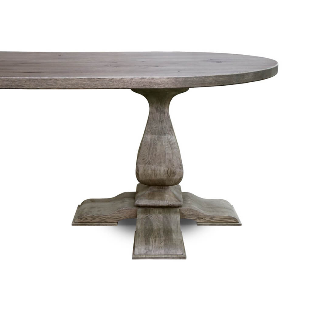 Dindo | Double Pedestal Oval Dining Table, Oak Wood, 8 Seater, SCANDI070