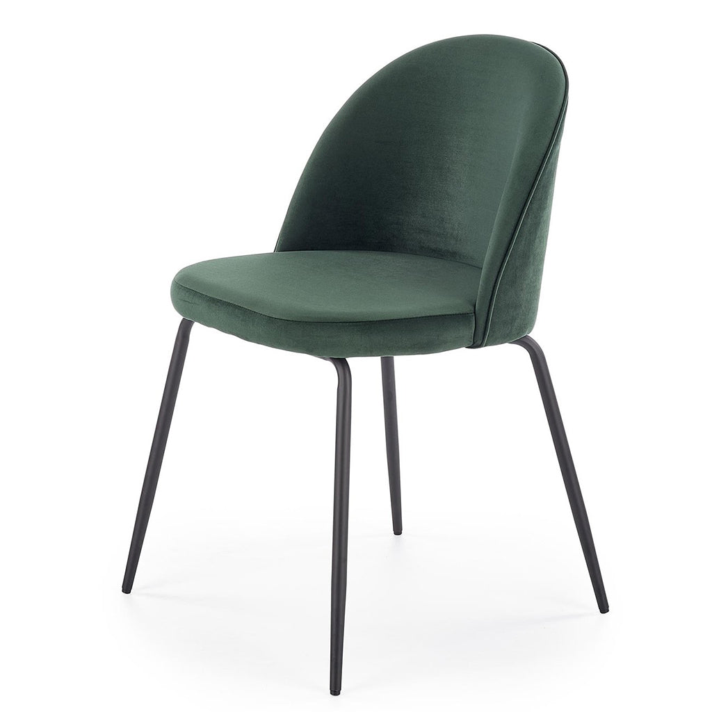 Nomi Dining Chairs, Set of 2, Dark Green, Fabric, Powder Coated Steel Legs, HALK-314G Brand: Maxima House, Size: 20.5inW x 19.7inD x 31.5inH, Weight: 15lb, Material: Fabric & Powder Coated steel legs, Color: Dark Green