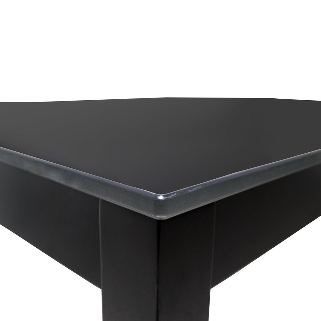 Maxima House Finezja Dining Table with a black extendable design and tempered glass top, offering modern elegance and functionality.