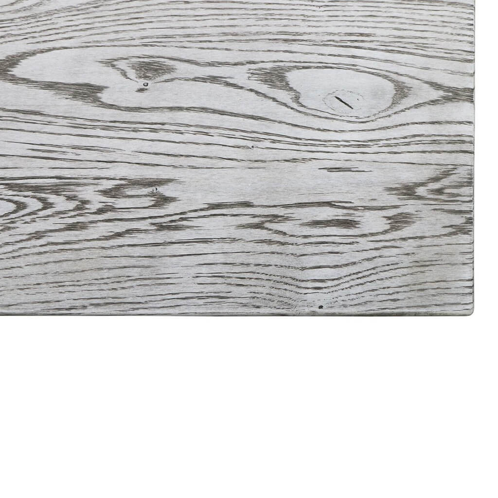 GROG | Gray Wood Table, Rectangular, Oak Wood Top, Metal Base, SCANDI032