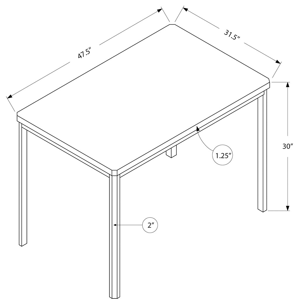47.5" x 31.5" Wood Table With Metal Legs For 4, 332582