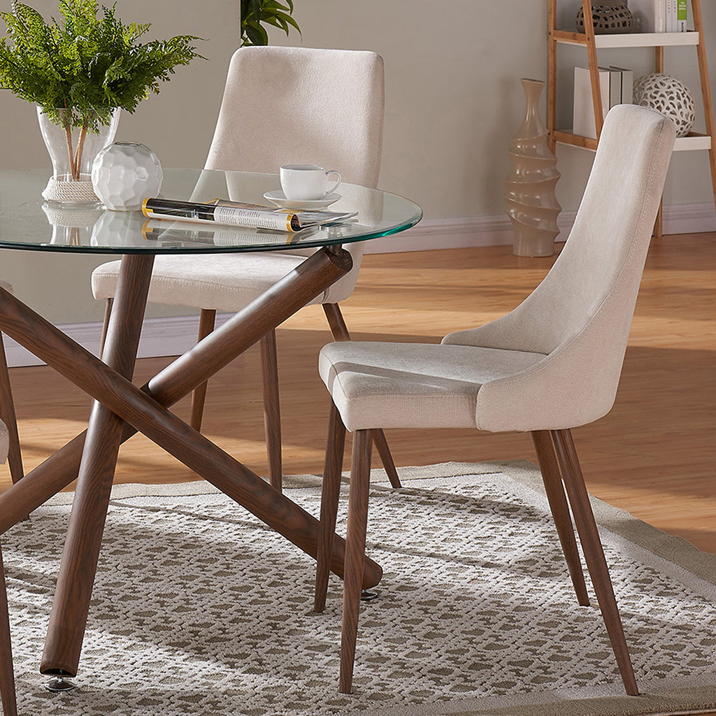 Cora | Beige Trendy Fabric Dining Chairs, Set of 2, 202-182BG