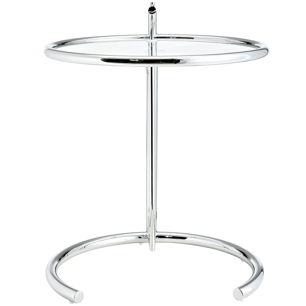 Eileen | 20" Adjustable Height Glass End Table, EEI-125-SLV