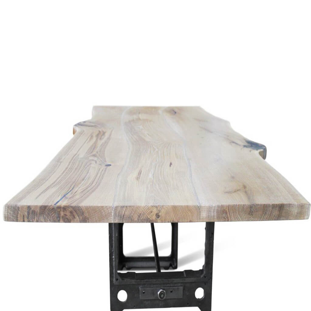 Maxima House Urban 180 Industrial Dining Table with live edge top and metal legs.