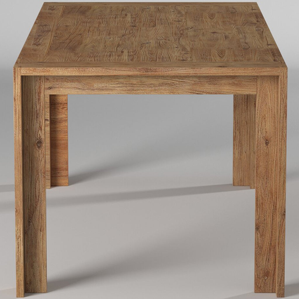Seashore Acacia Antique Dining Table, Table For 6, Rectangular, Solid Acacia Wood, 8868-01; Brand: Alpine Furniture; Size: 35.5inW x 71inD x 31inH Weight: 97lb; Shape: Rectangular; Material: Acacia Solids Seating Capacity: Seats 4-6 people; Color: Sandblasted antique color