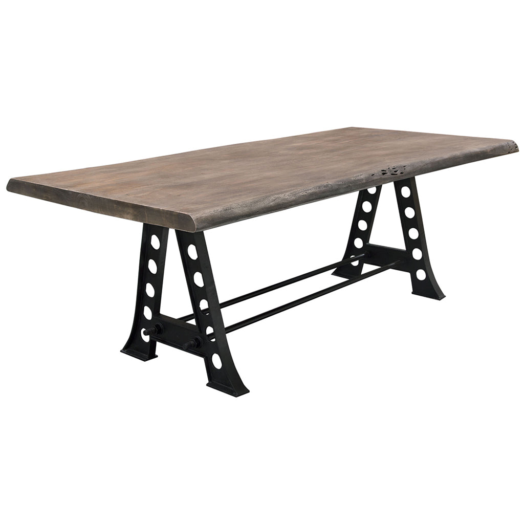 87" x 39" Artesia Dining Table, Live Edge Shape, Acacia Wood, 6 Seater